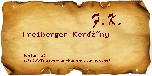 Freiberger Kerény névjegykártya
